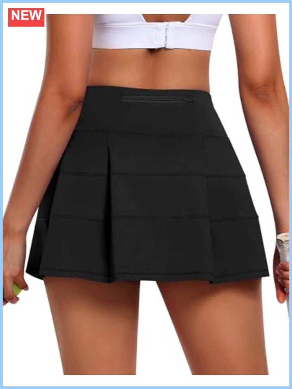Women's Pleated Tennis Skort with Shorts, High Waist Golf Pickleball Skirt, 3